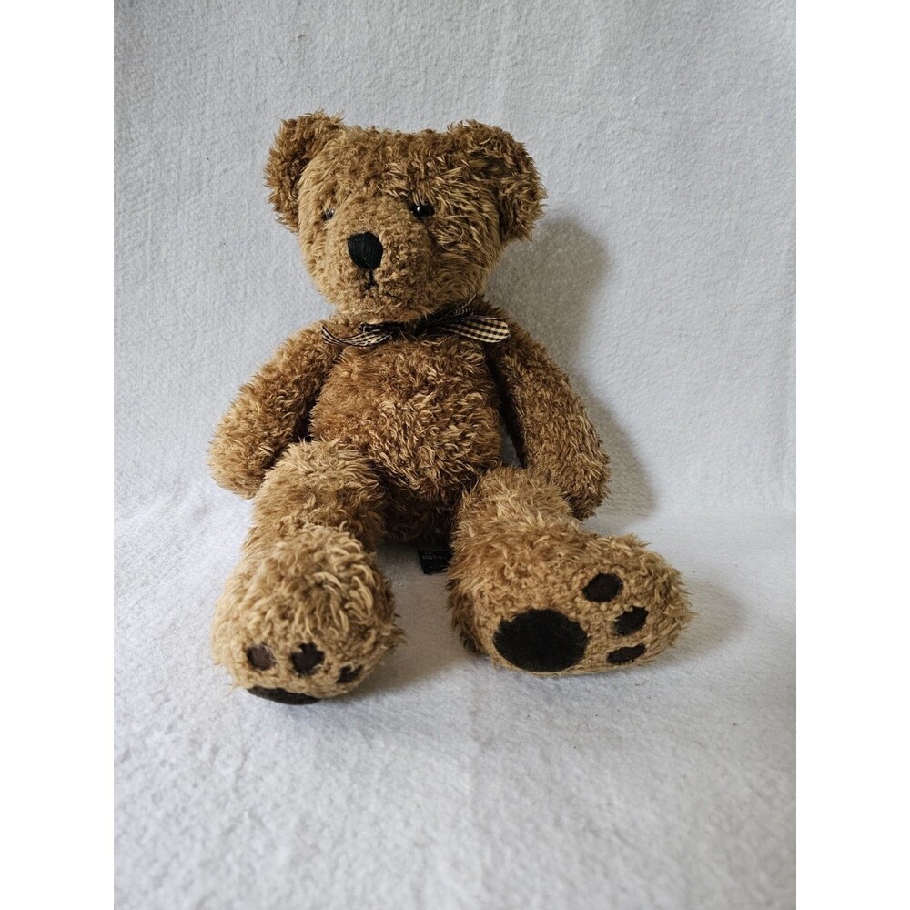 Wembly Teddy Bear Plush Brown Stuffed Animal Vintage Style Ribbon 16 Inch